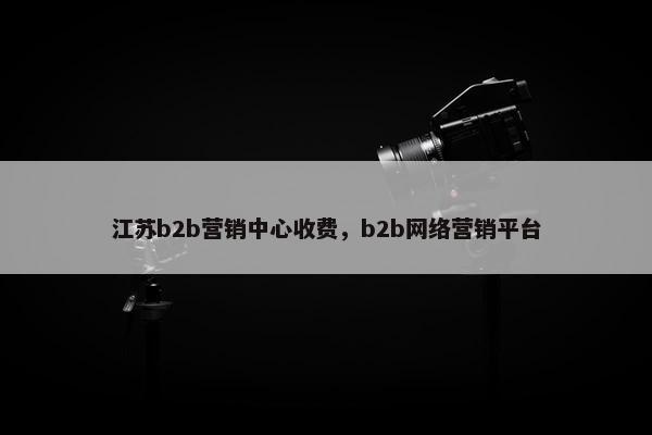 江苏b2b营销中心收费,b2b网络营销平台