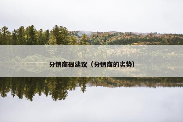 分销商提建议(分销商的劣势) 分销商提建议(分销商的劣势)