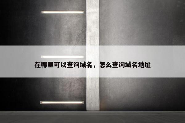 在哪里可以查询域名，怎么查询域名地址