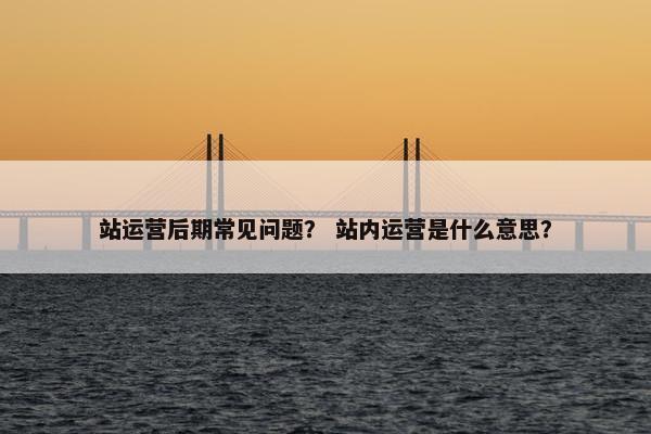 站运营后期常见问题? 站内运营是什么意思? 站运营后期常见问题? 站内运营是什么意思?