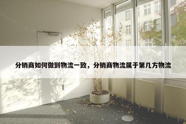 分销商如何做到物流一致，分销商物流属于第几方物流