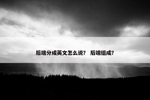 后端分成英文怎么说？ 后端组成？