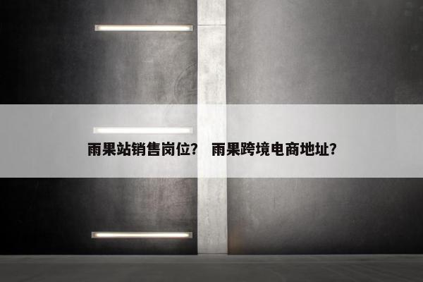 雨果站销售岗位? 雨果跨境电商地址?