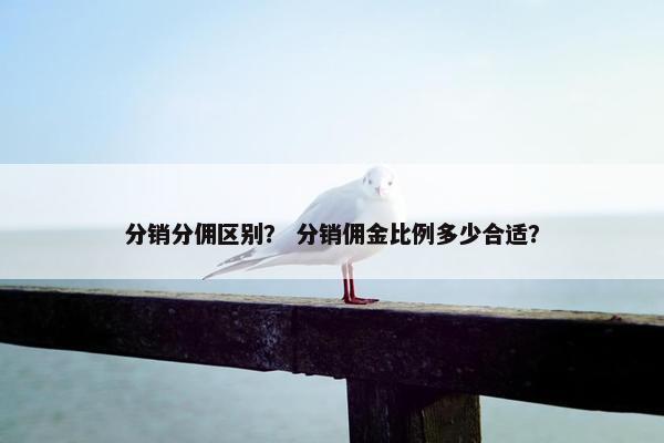 分销分佣区别？ 分销佣金比例多少合适？