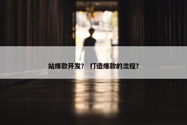 站爆款开发? 打造爆款的流程?