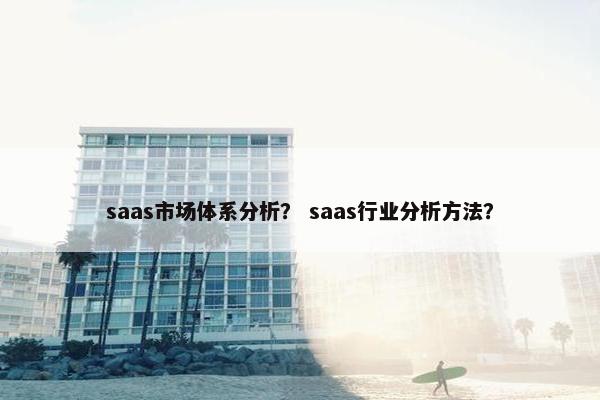 saas市场体系分析? saas行业分析方法?