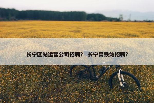 长宁区站运营公司招聘？ 长宁高铁站招聘？