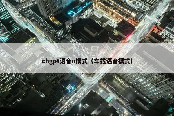 chgpt语音n模式（车载语音模式）