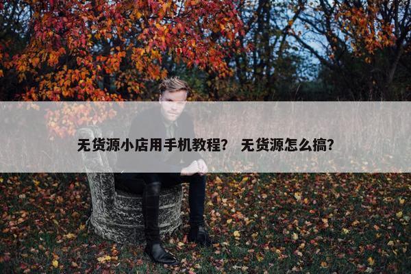 无货源小店用手机教程？ 无货源怎么搞？