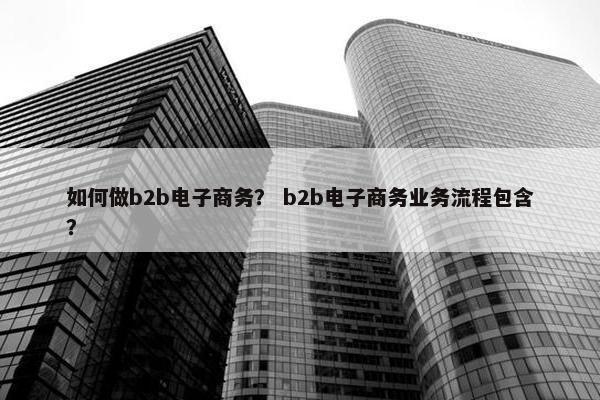 如何做b2b电子商务? b2b电子商务业务流程包含? 如何做b2b电子商务? b2b电子商务业务流程包含?