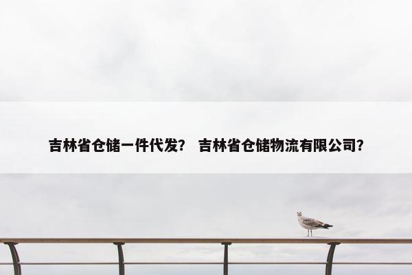 吉林省仓储一件代发？ 吉林省仓储物流有限公司？