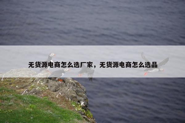 无货源电商怎么选厂家，无货源电商怎么选品
