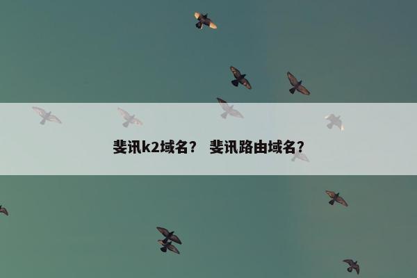 斐讯k2域名? 斐讯路由域名?