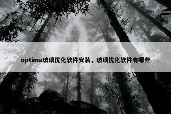 optima玻璃优化软件安装,玻璃优化软件有哪些 optima玻璃优化软件安装,玻璃优化软件有哪些