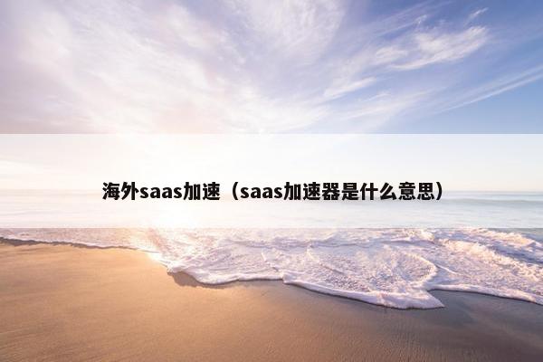 海外saas加速（saas加速器是什么意思）