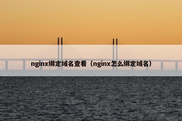 nginx绑定域名查看（nginx怎么绑定域名）